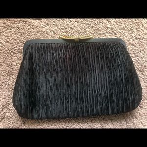 Black Ruffled Clutch